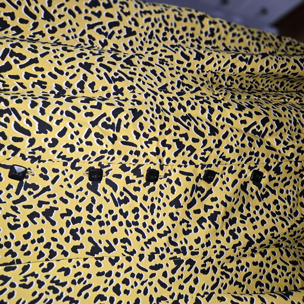 BCBGeneration Yellow and Black Leopard Print Jumpsuit